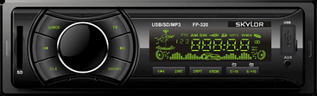 SKYLOR FP-320 green 4x45 MP3, USB, AUX, SD-card автопроигрыватель